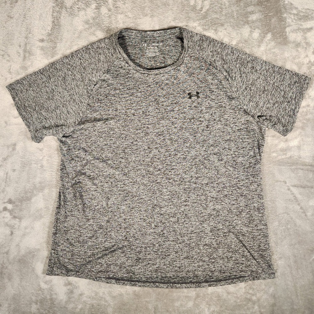 Under Armour Tech Tee Mens 3XL Grey Excellent Short Sleeve Space Dye 1326413